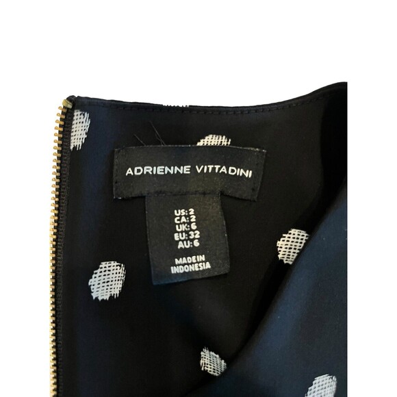 Adrienne Vittadini Dress cap sleeve Black and White Polka Dot Size 2 - Picture 4 of 7